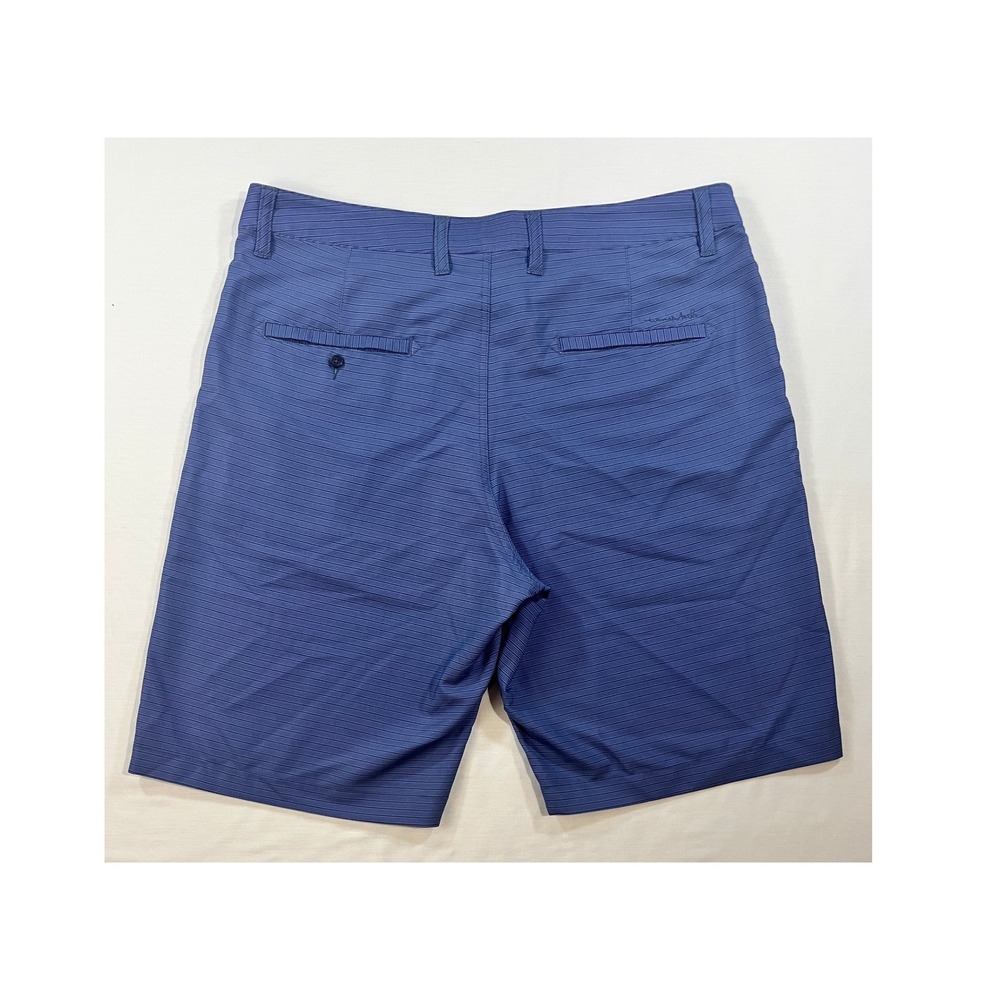 TravisMathew Mens Blue Micro Stripe Golf Shorts Size 34 Stretch Performance